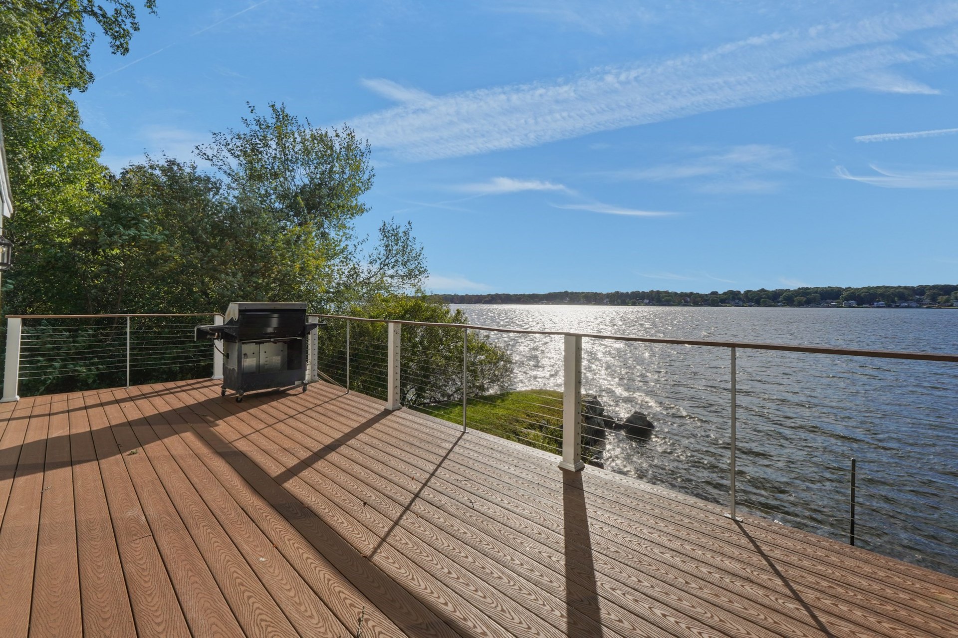 A waterfront deck in Westport, Massachusetts
